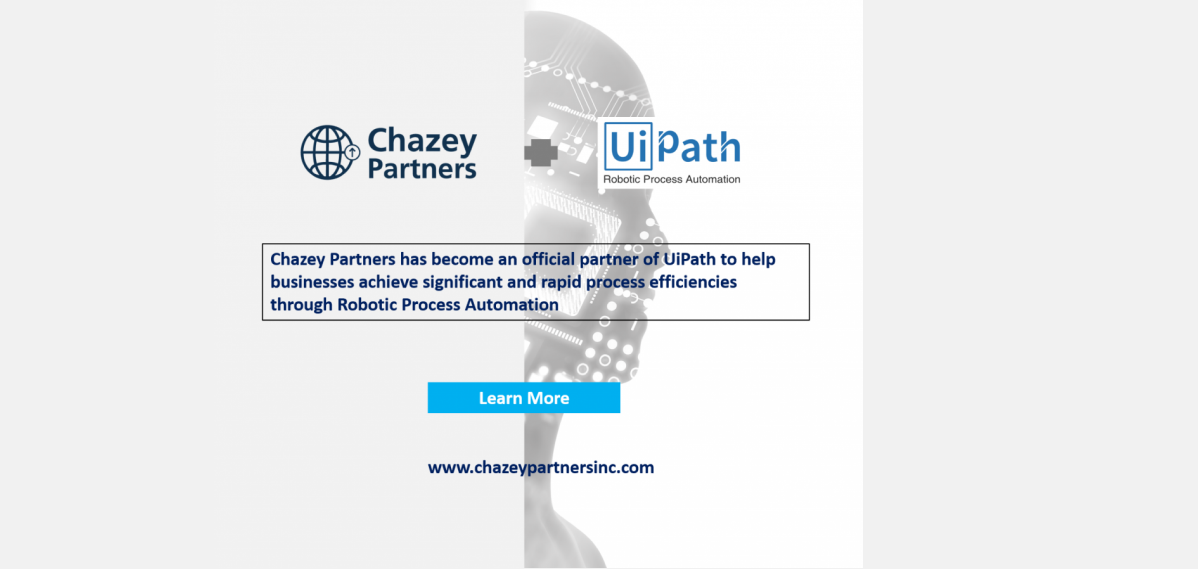Chazey Partners partnering with UiPath to offer an integrated Robotic Process Automation solution